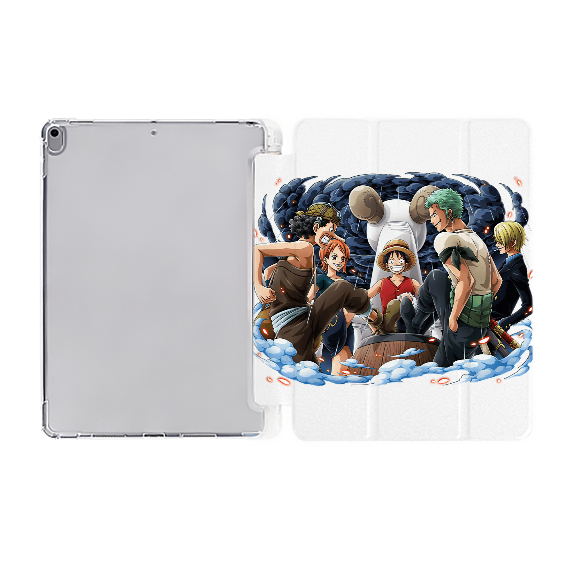 （画像用） ワンピース モンキー・D・ルフィ ONE PIECE Monkey D. Luffy IPad ケース ペン収納付き 三つ折りスタンド PUレザー×シリコン 対応機種9.5/10.5/10.9インチ